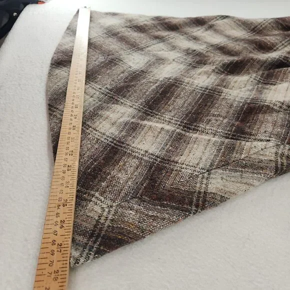 Vintage Skirt 80s Plaid Wool Tweed A-Line Preppy Dark Academia Retro Classic 12 - Picture 9 of 11